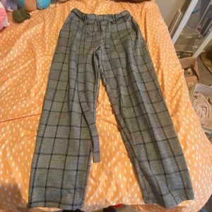 Plaid Paperbag Pants